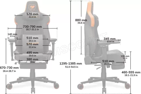 Photo de Fauteuil Cougar Armor Evo M (Noir/Orange)