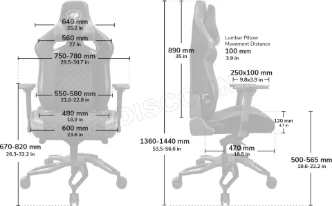 Photo de Fauteuil Cougar Armor Titan Pro V2  (Noir/Or)