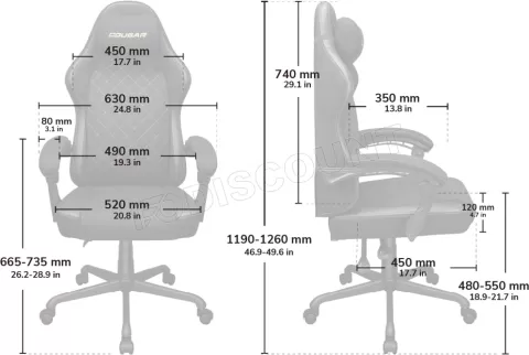 Photo de Fauteuil Cougar Fusion EX (Noir/Or)
