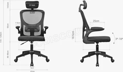 Photo de Fauteuil ergonomique Mars Gaming MGC-Ergo Plus (Gris/Noir)