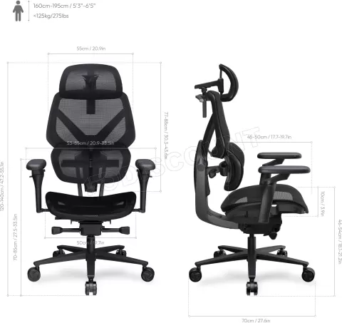 Photo de Fauteuil ergonomique ThunderX3 Flex Pro Mesh (Noir)