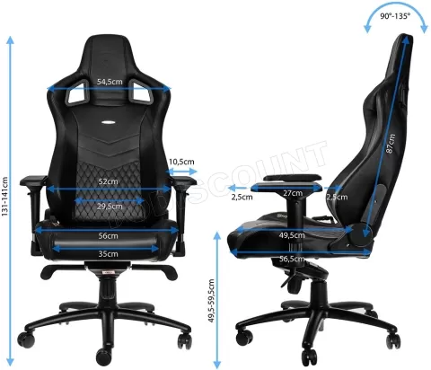 Photo de Fauteuil Gamer Noblechairs Epic (Noir/Rouge)