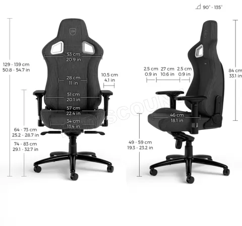 Photo de Fauteuil Gamer Noblechairs Epic TX (Gris)