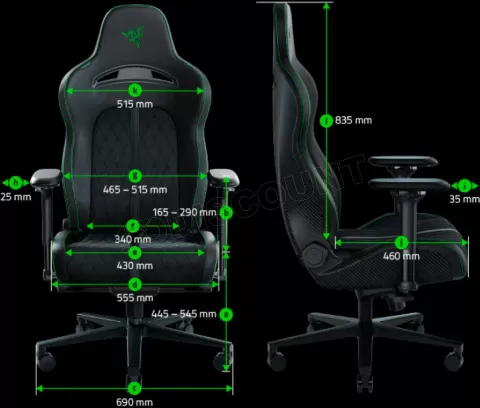 Photo de Fauteuil Gamer Razer Enki Pro (Noir/Vert)