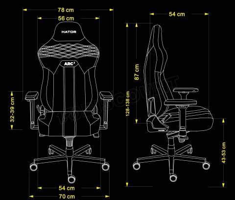 Photo de Fauteuil Hator Arc 3 Velour - Taille XL (Noir)