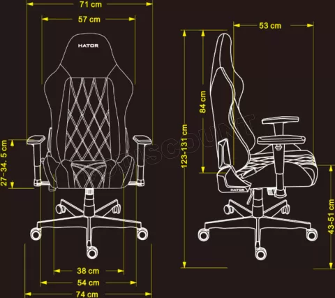 Photo de Fauteuil Hator Darkside 3 - Taille M (Gris)