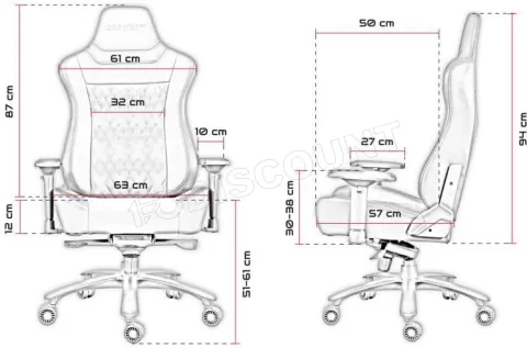 Photo de Fauteuil Oraxeat XL800 (Noir/Blanc)