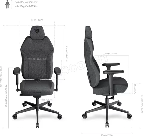 Photo de Fauteuil ThunderX3 Solo 360 Racer (Noir)
