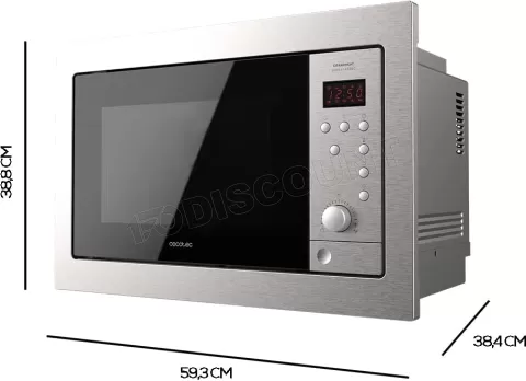 Photo de Four Micro-Ondes encastrable Cecotec GrandHeat 2500 Built-In Steel - 25L (Argent)