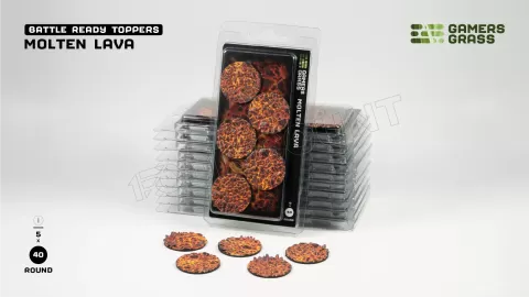 Photo de Gamers Grass - Molten Lava : Round 40mm (x5)
