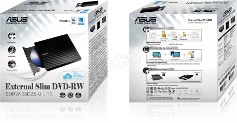 Photo de Graveur DVD externe slim Asus SDRW-08D2S-U Lite (Noir)