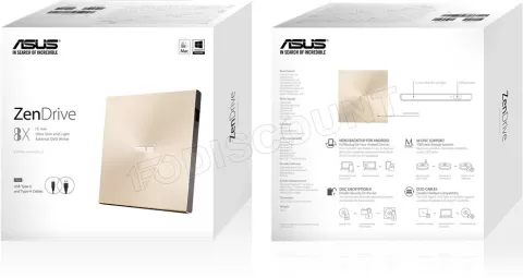 Photo de Graveur DVD externe slim Asus ZenDrive U9M (Or)