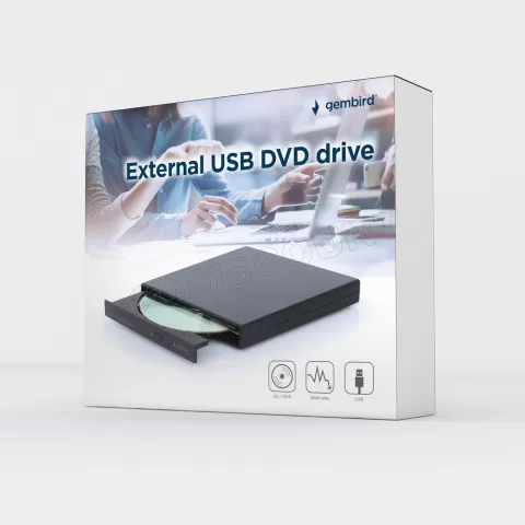 Photo de Graveur DVD externe slim Gembird (Noir)