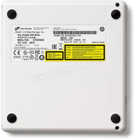 Photo de Graveur DVD externe slim Hitachi/LG GP60 (Blanc)