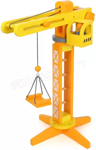 Photo de Grue de chantier avec ses accessoires en bois