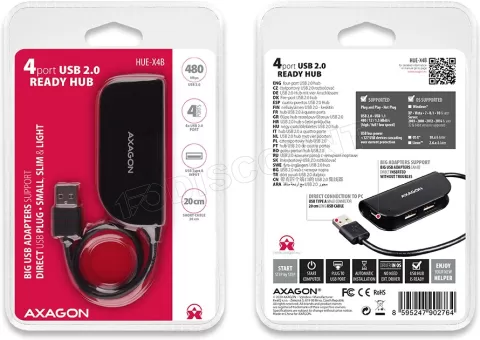 Photo de Hub USB 2.0 Axagon HUE-X4B - 4x USB-A