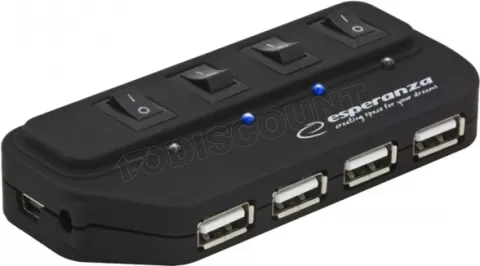 Photo de Hub USB 2.0 Esperanza EA127 4 ports (Noir)