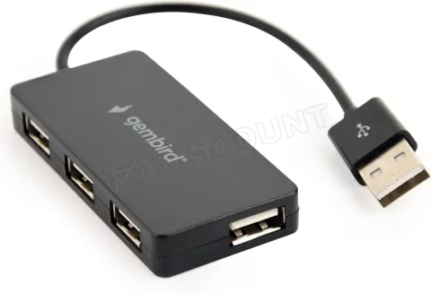 Photo de Hub USB 2.0 Gembird - 4 ports 15cm (Noir)