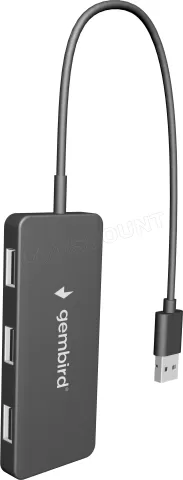 Photo de Hub USB 2.0 Gembird - 4 ports 15cm (Noir)