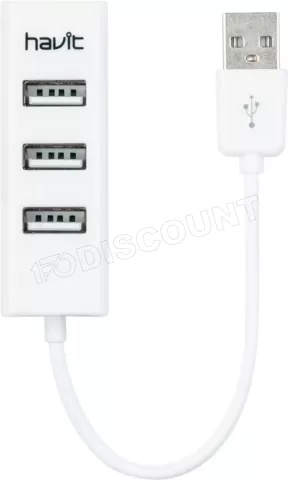 Photo de Hub USB 2.0 Havit H18 - 4 ports (Blanc)