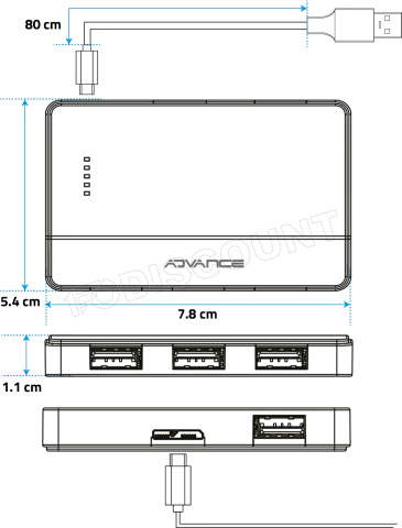 Photo de Hub USB 3.0 Advance Xpand Starter - 4 ports (Noir)