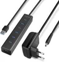 Photo de Hub USB 3.0 alimenté Axagon HUE-SA7BP - 7 ports (Noir)