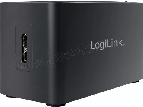 Photo de Hub USB 3.0 LogiLink 3 ports avec lecteur de cartes (Noir)