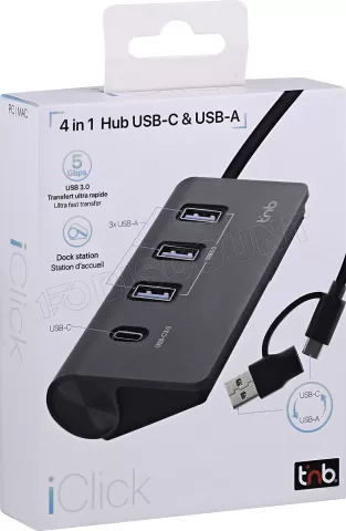 Photo de Hub USB 3.0 T'nB - 3x USB-A + 1x USB-C