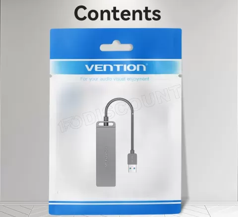 Photo de Hub USB 3.0 Vention - 4 ports 0.15m (Noir)