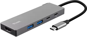 Photo de Hub USB-C 3.2 Trust Dalyx - 5 ports (Gris)