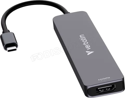 Photo de Hub USB-C 3.2 Verbatim Essentials - 7 ports (Gris)