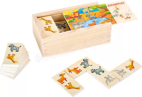 Photo de Jeu de dominos Small Foot Safari avec boite de rangement