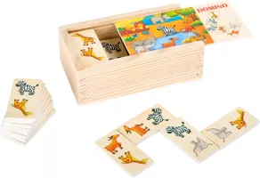 Photo de Jeu de dominos Small Foot Safari avec boite de rangement