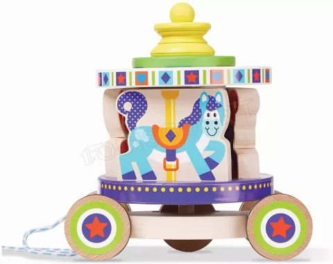 Photo de Jouet Melissa & Doug : Carrousel tournant à Tirer