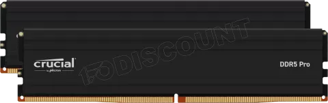 Photo de Kit Barrettes mémoire 128Go (2x64Go) DIMM DDR5 Crucial Pro 5600MHz (Noir)