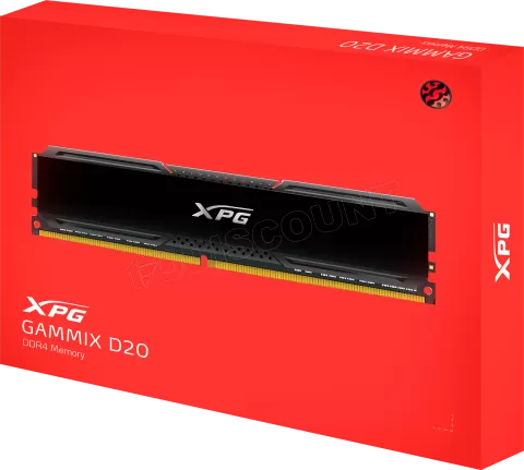 Photo de Kit Barrettes mémoire 16Go (2x8Go) DIMM DDR4 Adata XPG GammiX D20  3200Mhz (Noir)