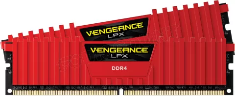 Photo de Kit Barrettes mémoire 16Go (2x8Go) DIMM DDR4 Corsair Vengeance LPX  2400Mhz (Rouge)