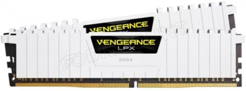 Photo de Kit Barrettes mémoire 16Go (2x8Go) DIMM DDR4 Corsair Vengeance LPX  2666Mhz (Blanc)