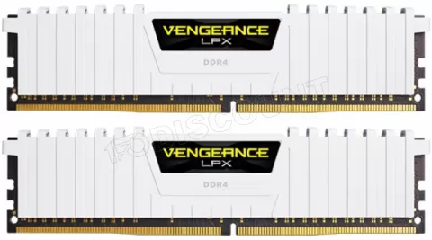 Photo de Kit Barrettes mémoire 16Go (2x8Go) DIMM DDR4 Corsair Vengeance LPX  2666Mhz (Blanc)