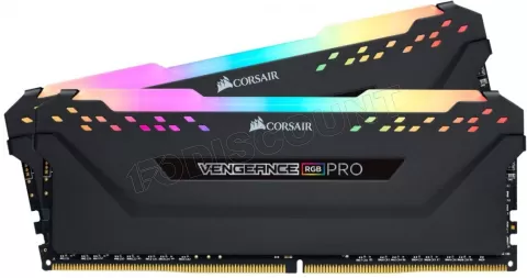 Photo de Kit Barrettes mémoire 16Go (2x8Go) DIMM DDR4 Corsair Vengeance Pro RGB  3200Mhz (Noir)