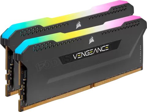 Photo de Kit Barrettes mémoire 16Go (2x8Go) DIMM DDR4 Corsair Vengeance Pro SL RGB  3600Mhz (Noir)