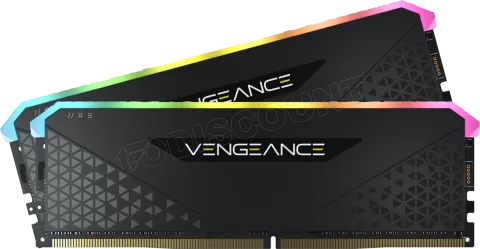 Photo de Kit Barrettes mémoire 16Go (2x8Go) DIMM DDR4 Corsair Vengeance RS RGB  3200Mhz (Noir)