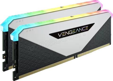 Photo de Kit Barrettes mémoire 16Go (2x8Go) DIMM DDR4 Corsair Vengeance RT RGB  3200Mhz (Blanc/Noir)