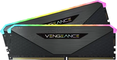 Photo de Kit Barrettes mémoire 16Go (2x8Go) DIMM DDR4 Corsair Vengeance RT RGB  3200Mhz (Noir)