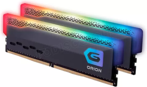 Photo de Kit Barrettes mémoire 16Go (2x8Go) DIMM DDR4 GeIL Orion RGB 3200Mhz (Noir)