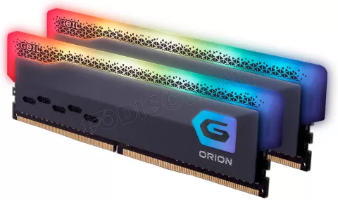 Photo de Kit Barrettes mémoire 16Go (2x8Go) DIMM DDR4 GeIL Orion RGB 3600Mhz (Noir)