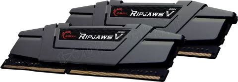 Photo de Kit Barrettes mémoire 16Go (2x8Go) DIMM DDR4 G.Skill RipJaws V  3200Mhz (Noir)