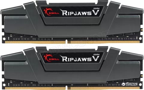 Photo de Kit Barrettes mémoire 16Go (2x8Go) DIMM DDR4 G.Skill RipJaws V  3200Mhz (Noir)