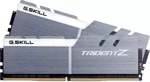 Photo de Kit Barrettes mémoire 16Go (2x8Go) DIMM DDR4 G.Skill Trident Z  3200Mhz (Gris et Blanc)