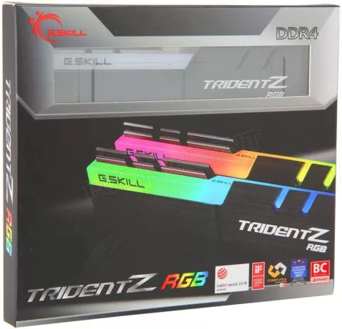 Photo de Kit Barrettes mémoire 16Go (2x8Go) DIMM DDR4 G.Skill Trident Z RGB  3000Mhz (Noir)